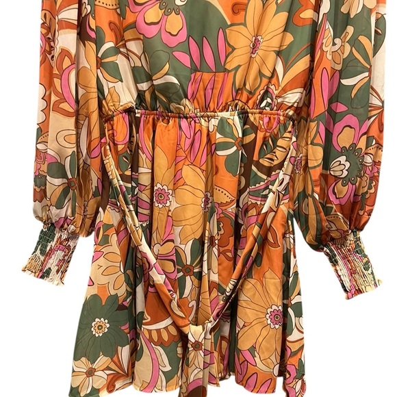 Flying Tomato Orange Green Wrap Sundress - Picture 8 of 11